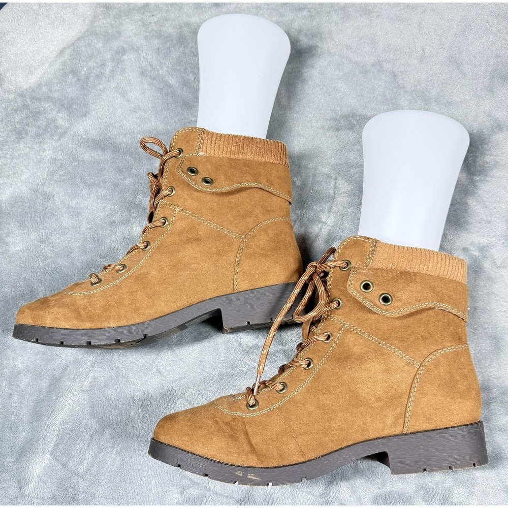 St John's Bay Yosemite Boots Womens Size 8 Brown Lace Up Ankle Hiking Combat - Picture 9 of 10